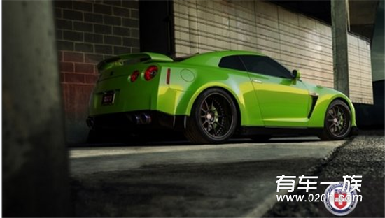 宽体日产GTR 装备亮黑色HRE 593RS轮毂