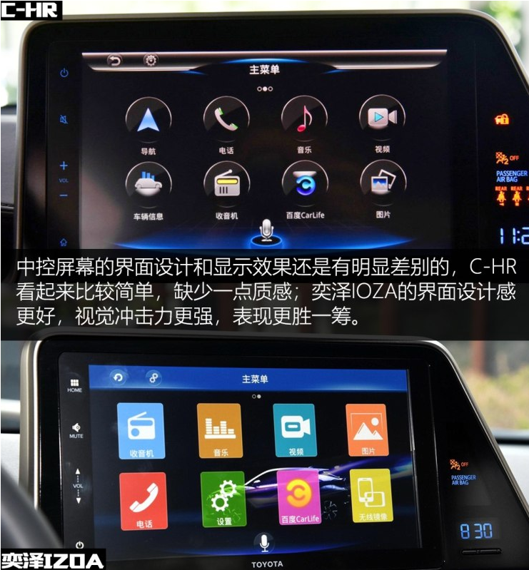 丰田C-HR和奕泽内饰对比区别是什么？