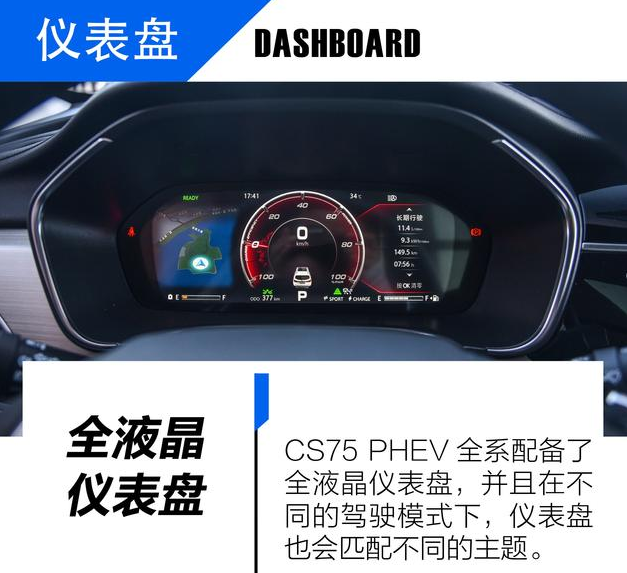 CS75PHEV混动版仪表盘图片解析