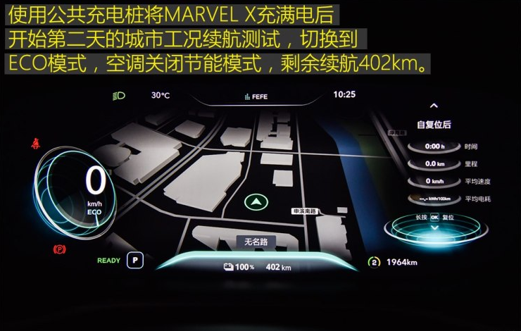 荣威MARVELX城市低速续航测试