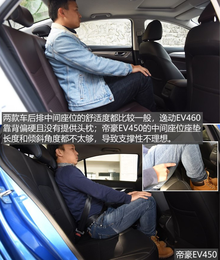 逸动EV460对比帝豪EV450空间哪个大？