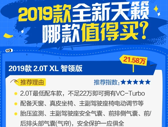 2019款天籁买哪款好？2019全新天籁哪款值得买？