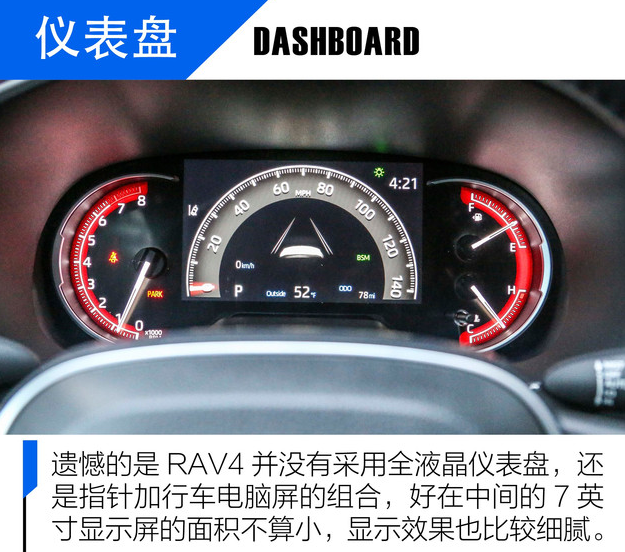 2020款全新RAV4仪表盘显示图解