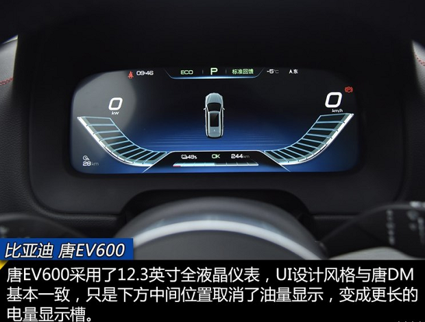 唐EV600仪表盘显示图片解析