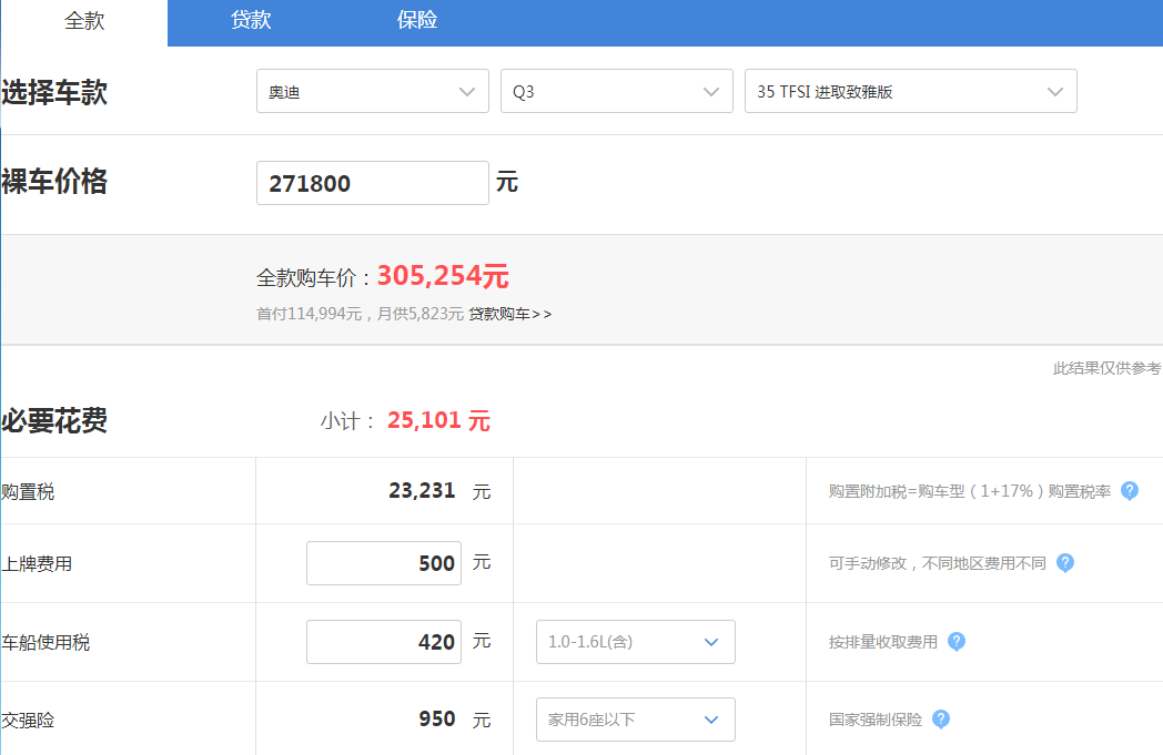 2019款奥迪Q3落地多少钱？2019款Q3最低配落地价格