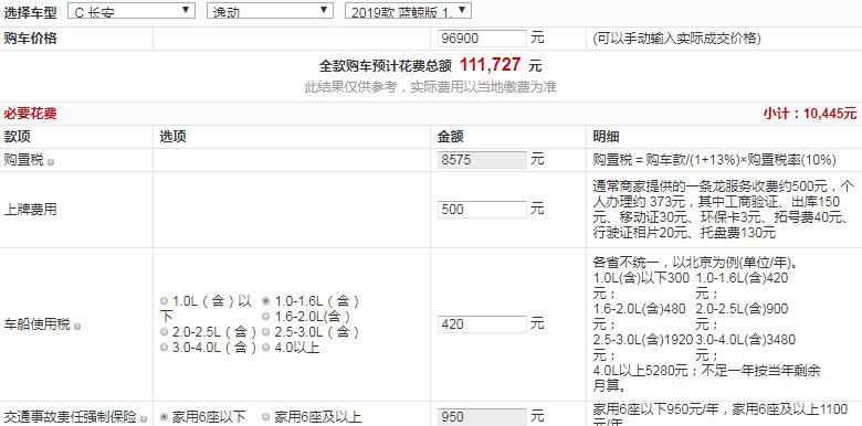 逸动蓝鲸版自动极速型售价多少？逸动蓝鲸版中配多少钱？