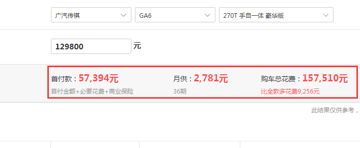 2019款传祺GA6自动豪华版全款落地价是多少？