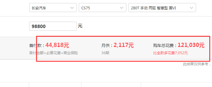 2018款长安CS75手动智惠型全款落地价多少？