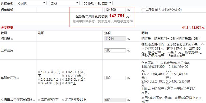 2019款现代名图全款提车多少钱？