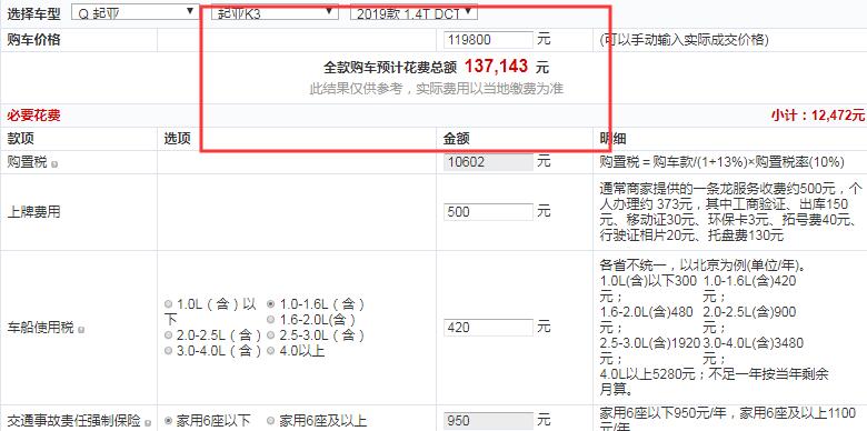 2019款起亚K3新锐运动版全款落地价多少钱？