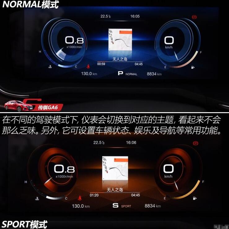 2019款传祺GA6仪表盘显示图解